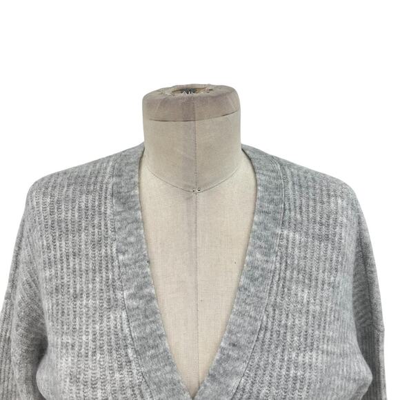 For Love & Lemons Emery Knit Crop‎ Top Cardigan Sweater Gray Size XXS - Picture 3 of 12